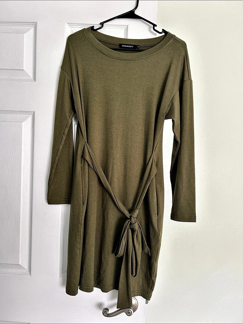 Merokeety Olive Tie-Front Mini Dress Like New